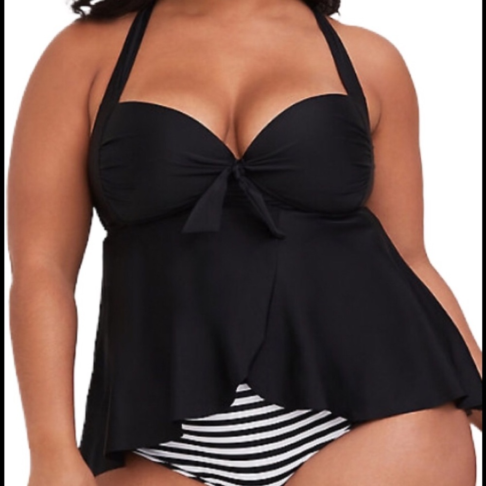 Torrid Vixen Collection Tie Frnt Tankini Top 3 NWT